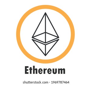 Flat design Ethereum symbol. Vector