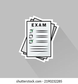 Flat Design of Exam Paper, can be use as Sticker, Logo, and Poster