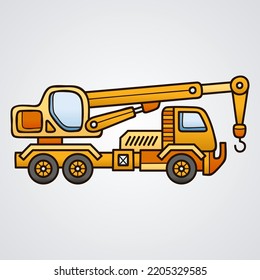 Flat design excavator construction machinery