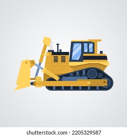 Flat design excavator construction machinery