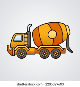 Flat design excavator construction machinery
