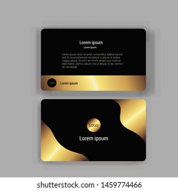 Flat design exclusive modern business card premium with gold effect color