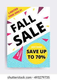 Flat design eye catching sale website banner template. Bright colorful vector illustrations for social media, posters, email, print, mobile phoned designs, ads, promotional material. Yellow Pink Blue