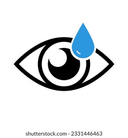 Flat design eye drop and eye icon. Vector.