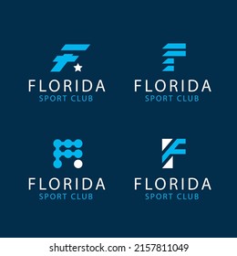 flat design f letter logo template