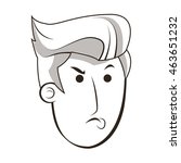 flat design face of angry man icon vector illustration