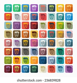 Flat design: face male