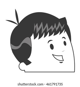 flat design face of man icon vector illustration