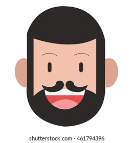 flat design face of man icon vector illustration