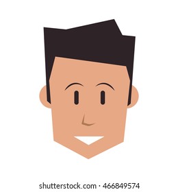 flat design face of man icon vector illustration