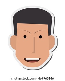 flat design face of man icon vector illustration
