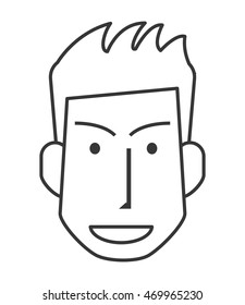 flat design face of man icon vector illustration