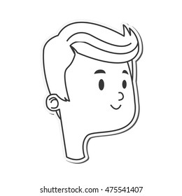 flat design face of man icon vector illustration