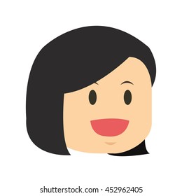 flat design face of woman icon vector illustration