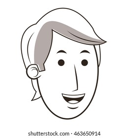 flat design face of young man icon vector illustration