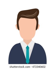 flat design faceless businessman icon vector illustration