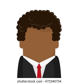 flat design faceless businessman icon vector illustration