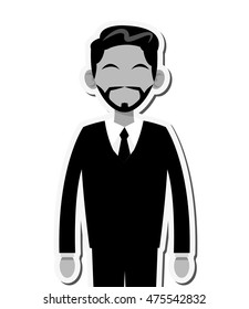 flat design faceless businessman icon vector illustration