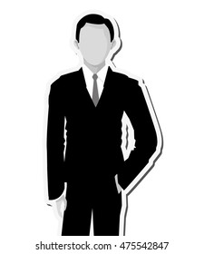 flat design faceless businessman icon vector illustration