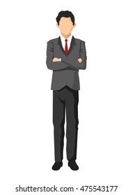 flat design faceless businessman icon vector illustration