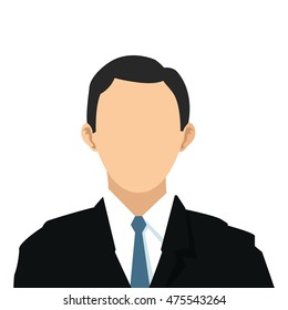 flat design faceless businessman icon vector illustration