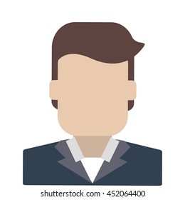 flat design faceless businessman portrait icon vector illustration