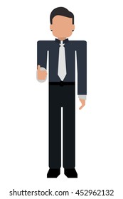 flat design faceless businessman portrait icon vector illustration