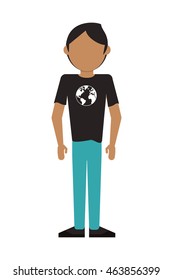flat design faceless dark skin man icon vector illustration