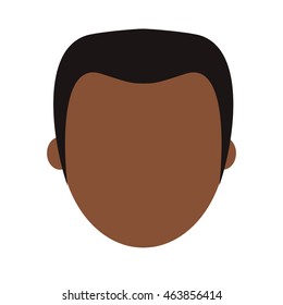 flat design faceless dark skin man icon vector illustration