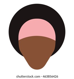 flat design faceless dark skin woman icon vector illustration