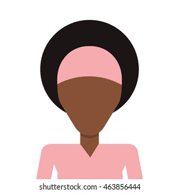 flat design faceless dark skin woman icon vector illustration