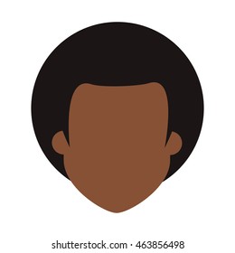 flat design faceless dark skin man icon vector illustration