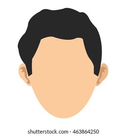 flat design faceless head of man icon vector illustration