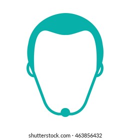flat design faceless man with facial hair icon vector illustration