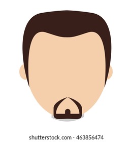 flat design faceless man with facial hair icon vector illustration