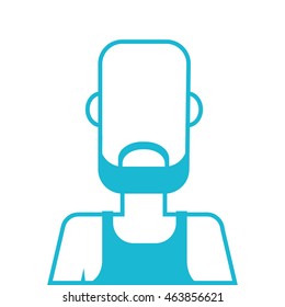 flat design faceless man with facial hair icon vector illustration