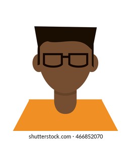 flat design faceless man with glasses icon vector illustration