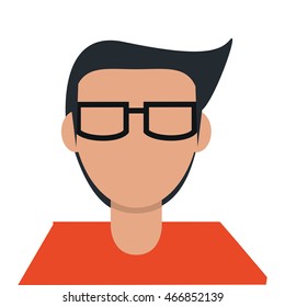 flat design faceless man with glasses icon vector illustration