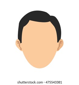 flat design faceless man head icon vector illustration