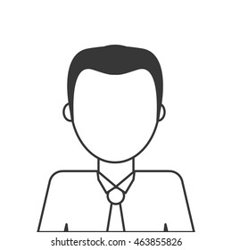flat design faceless man icon vector illustration