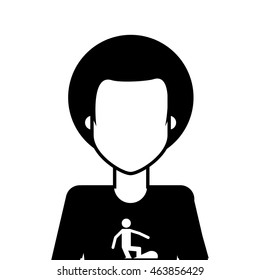 flat design faceless man icon vector illustration