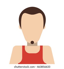 flat design faceless man icon vector illustration