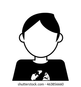 flat design faceless man icon vector illustration