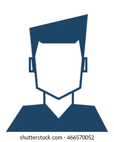 flat design faceless man icon vector illustration
