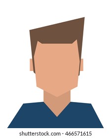 flat design faceless man icon vector illustration