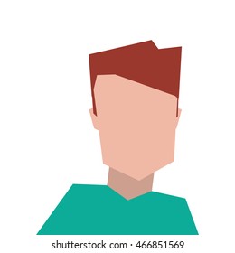 flat design faceless man icon vector illustration