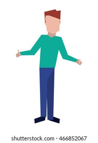 flat design faceless man icon vector illustration