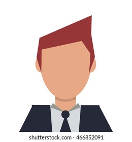 flat design faceless man icon vector illustration
