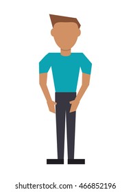 flat design faceless man icon vector illustration