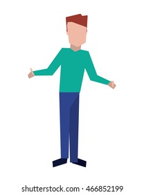 flat design faceless man icon vector illustration